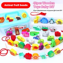 42pcs Wooden Toys Baby DIY Cartoon Fruit Animal Stringing Threading Beads Early Learning Monterssori Educational for Kids Child
42pcs Wooden Toys Baby DIY Cartoon Fruit Animal Stringing Threading Beads Early Learning Monterssori Educational for Kids Child
