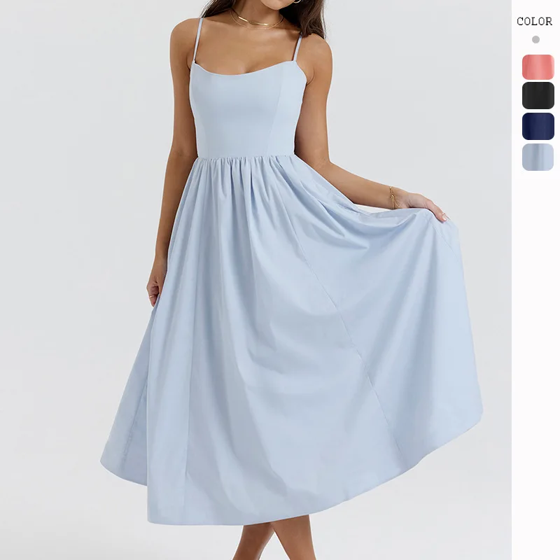 Wepbel Sexy Backless Camis Dress Summer Spaghetti Straps Sweet Hot Girl Style Dress for Women Slim Fits Big Swing French Dress
Wepbel Sexy Backless Camis Dress Summer Spaghetti Straps Sweet Hot Girl Style Dress for Women Slim Fits Big Swing French Dress