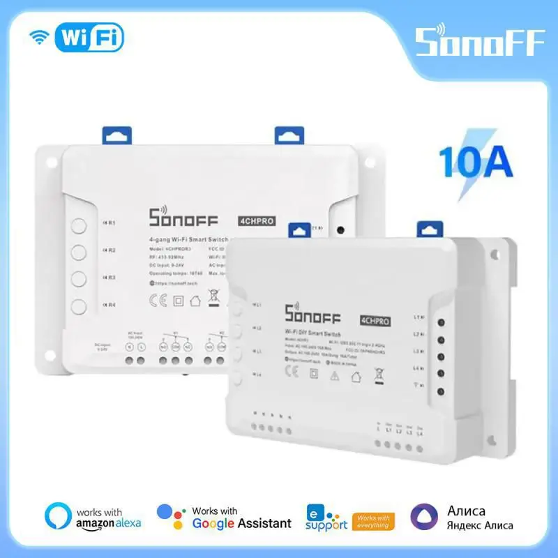 

Itead Sonoff 4CH R3/4CH PRO R3 4 Gang WiFi Smart Switch Module Interlock Inching RF Control For EWeLink Alexa Google Home Alice