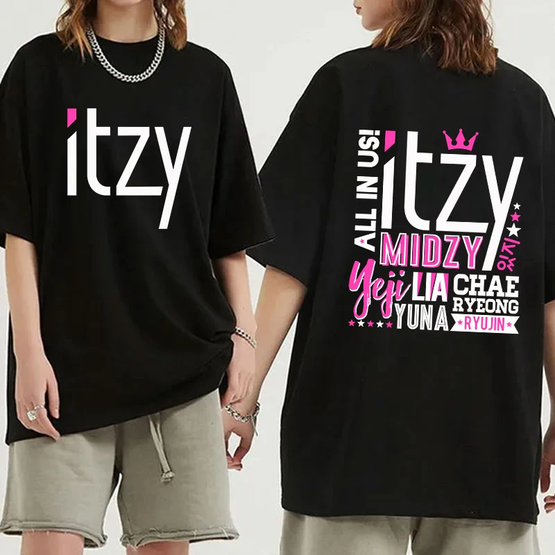 Новые футболки с принтом Kpop ITZY, модная женская летняя футболка, поклонники, повседневные топы с коротким рукавом и круглым вырезом, футболки
Новые футболки с принтом Kpop ITZY, модная женская летняя футболка, поклонники, повседневные топы с коротким рукавом и круглым вырезом, футболки