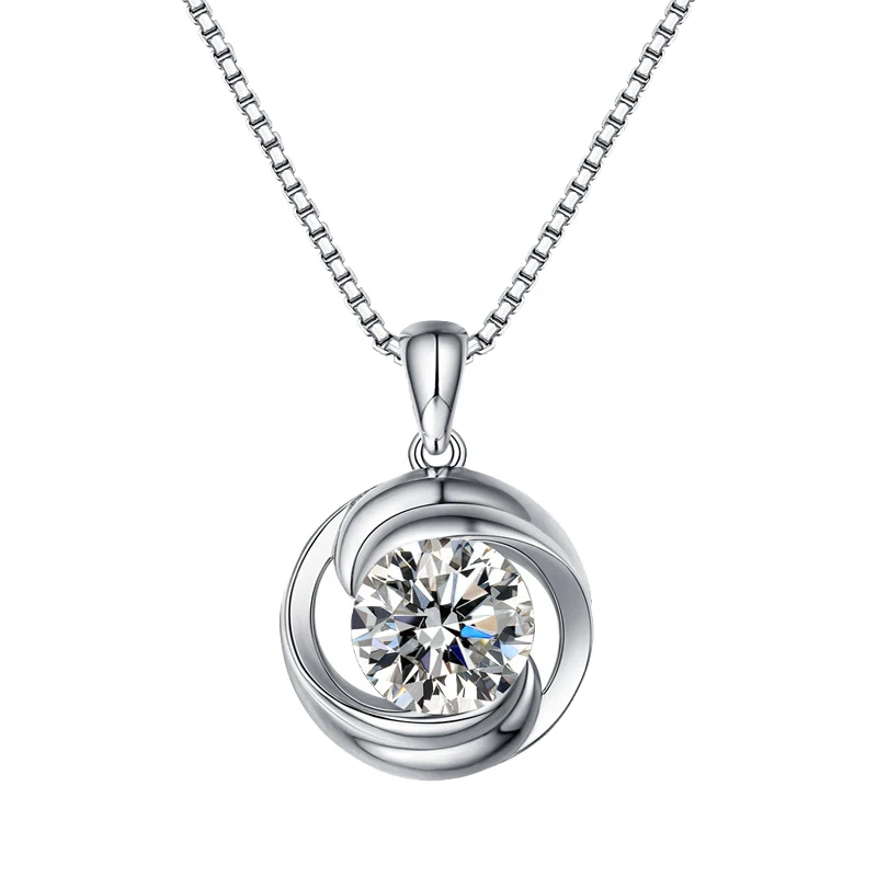 925 Silver D Color Moissanite Necklace Simple 1 Carat Diamond Pendant Round Female Chain
925 Silver D Color Moissanite Necklace Simple 1 Carat Diamond Pendant Round Female Chain