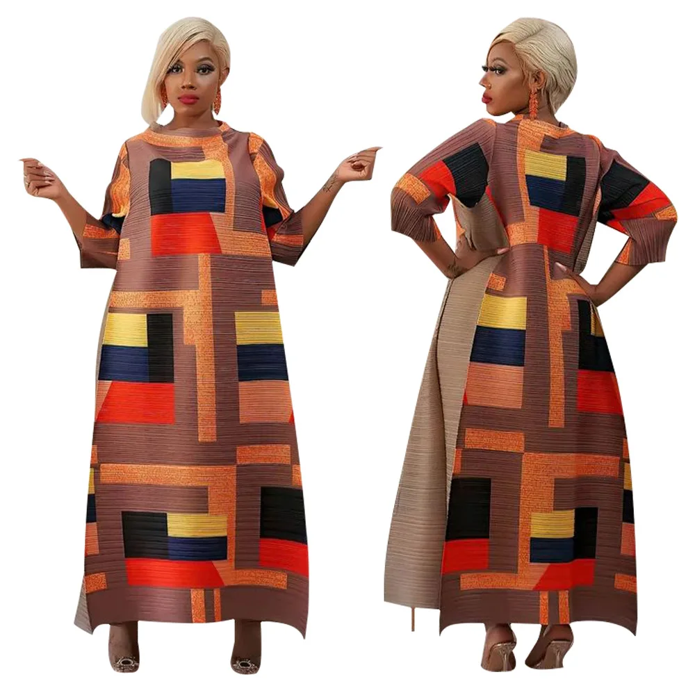 2023 African Dresses for Women Fashion African 3/4 Sleeve Polyester Plus Size O-Neck Pleated Long Dress Dashiki African Clothes
2023 African Dresses for Women Fashion African 3/4 Sleeve Polyester Plus Size O-Neck Pleated Long Dress Dashiki African Clothes