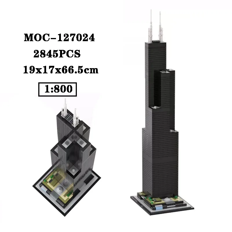 Building Block MOC-127024 Willis Building 1:800 High Difficulty Splicing Building Blocks 2845PCS Adult and Children's Toy Gifts
Building Block MOC-127024 Willis Building 1:800 High Difficulty Splicing Building Blocks 2845PCS Adult and Children's Toy Gifts