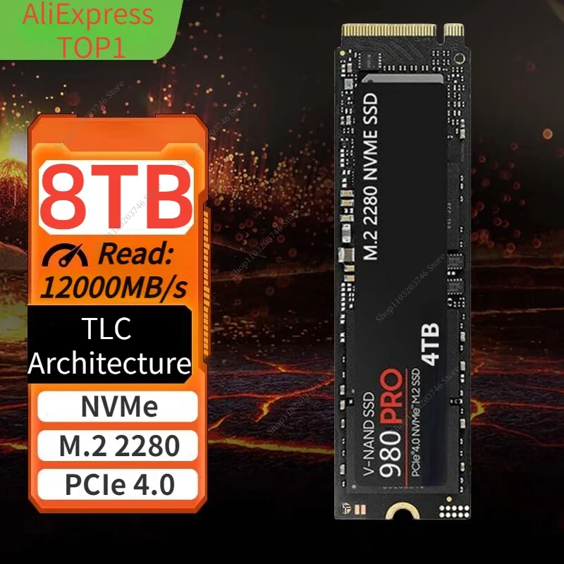 Original 980Pro 8TB 4TB 2TB NVMe M.2 SSD 1TB Internal Solid State Drive Hard Disk TLC PCIe Gen 4.0 x 4 for Laptop Desktop PC PS5
Original 980Pro 8TB 4TB 2TB NVMe M.2 SSD 1TB Internal Solid State Drive Hard Disk TLC PCIe Gen 4.0 x 4 for Laptop Desktop PC PS5