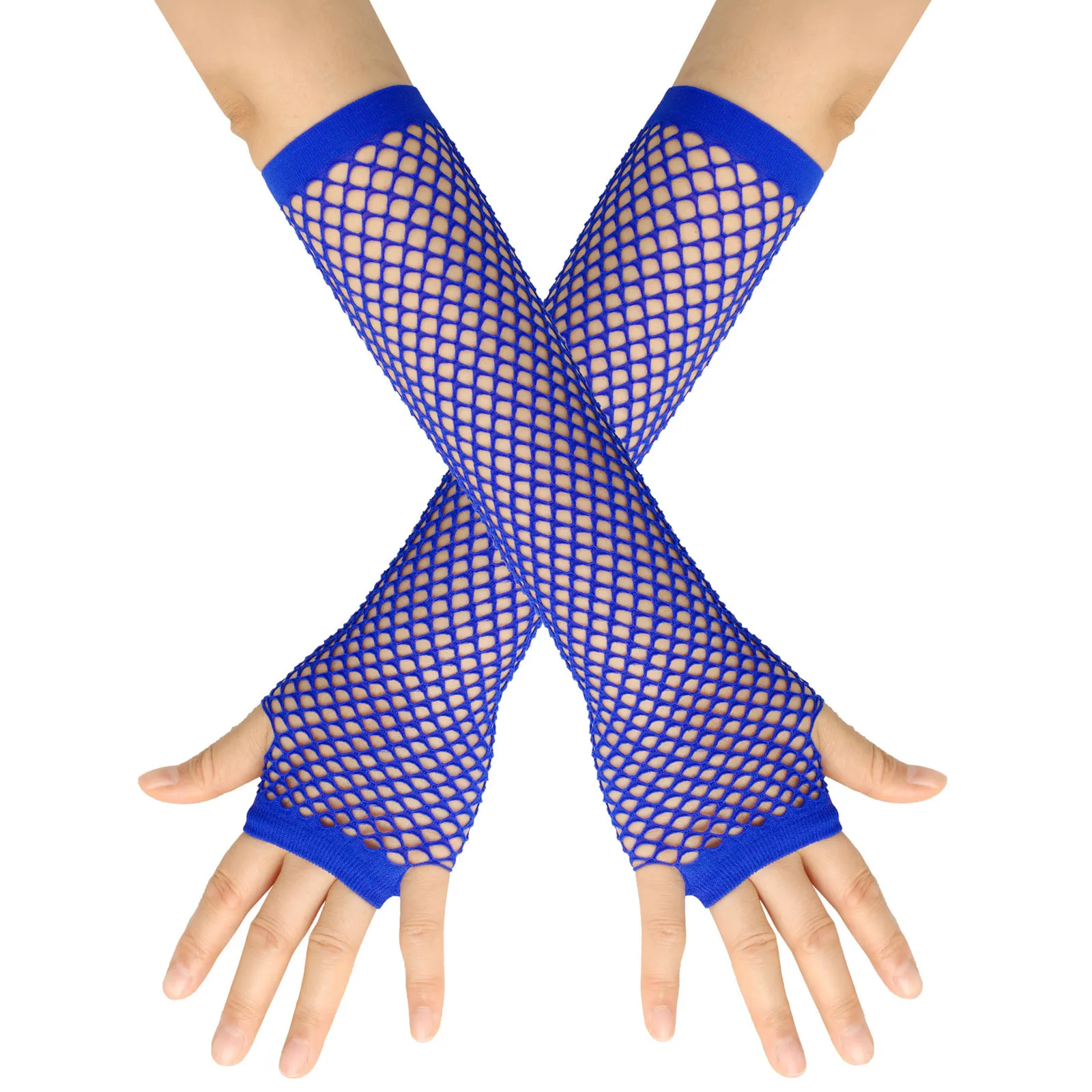 

Women Fingerless Fishnet Neon Gloves Colorful Net Mesh Long Gloves For Girls Sexy Beautiful Arm Warmer Summer 80s Party Costume