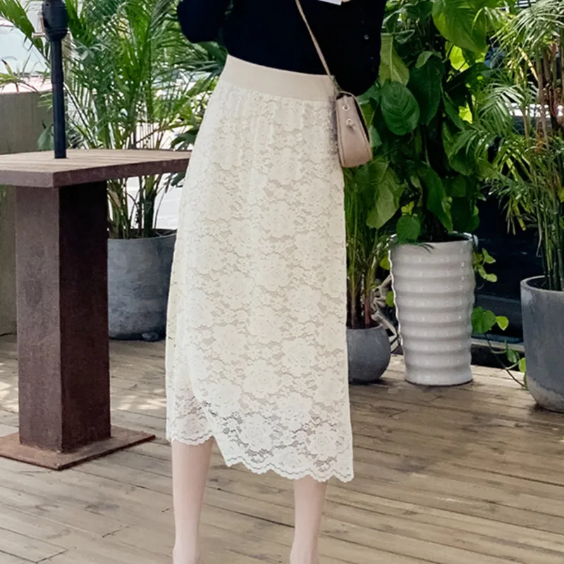 Chic Knitted Midi Skirt Women's New Fall Winter Fashion Elastic Waist Lace Tulle Skirt Female Two Kinds Of Clothes To Wear
Chic Knitted Midi Skirt Women's New Fall Winter Fashion Elastic Waist Lace Tulle Skirt Female Two Kinds Of Clothes To Wear