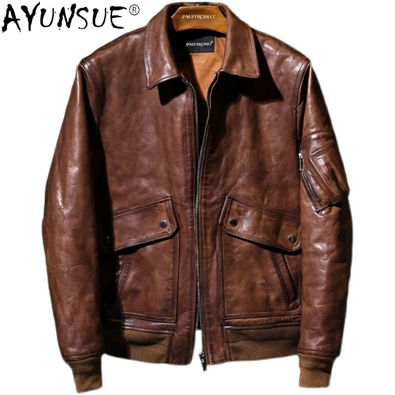 Genuine Cow Leather Jacket Men Vintage Biker Coat Streetwear Coats and Jackets Men's Clothing Chaqueta Cuero Hombre WPY
Genuine Cow Leather Jacket Men Vintage Biker Coat Streetwear Coats and Jackets Men's Clothing Chaqueta Cuero Hombre WPY