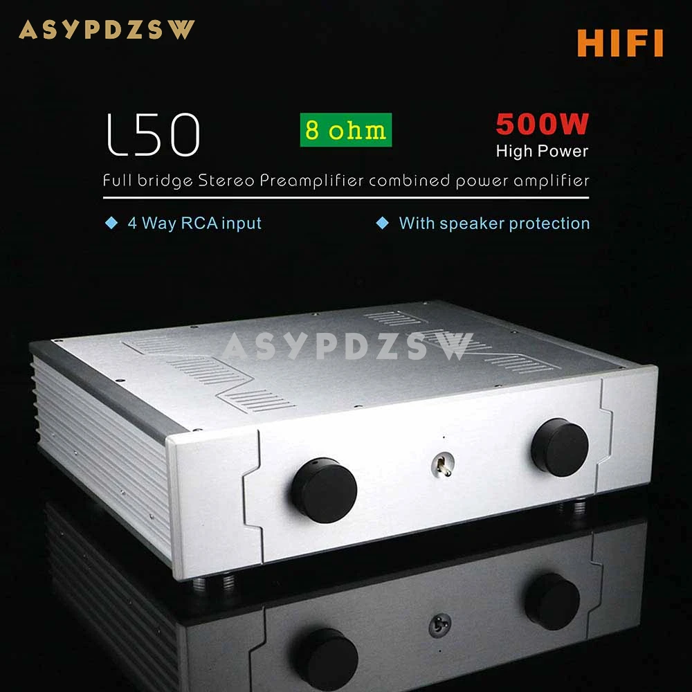 

HIFI L50 Stereo Full bridge Combined power amplifier With 4 Way input/SPK protection 500W 8 ohm