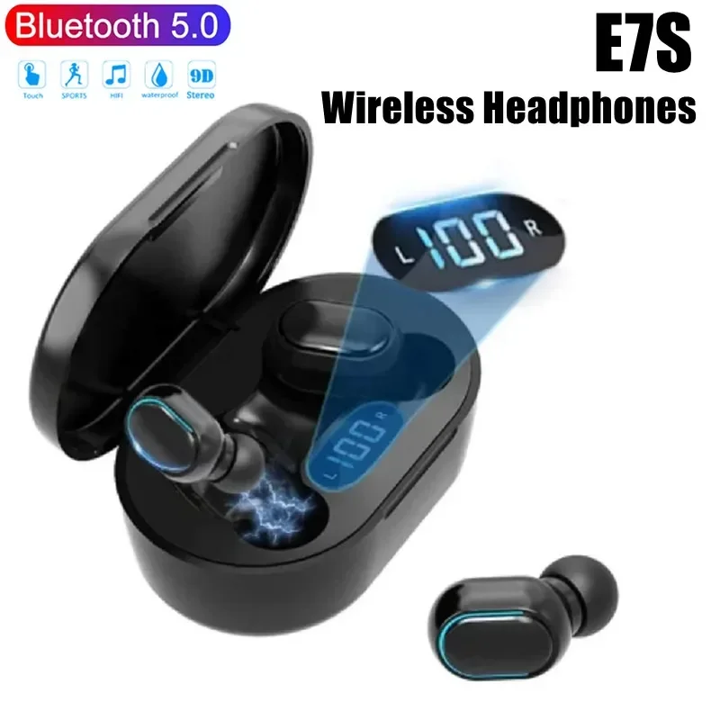

E7S Wireless Bluetooth 5.2 Headset Sport Waterproof Headphone Sound Quality Without Delay HiFi Earphone Earplugs