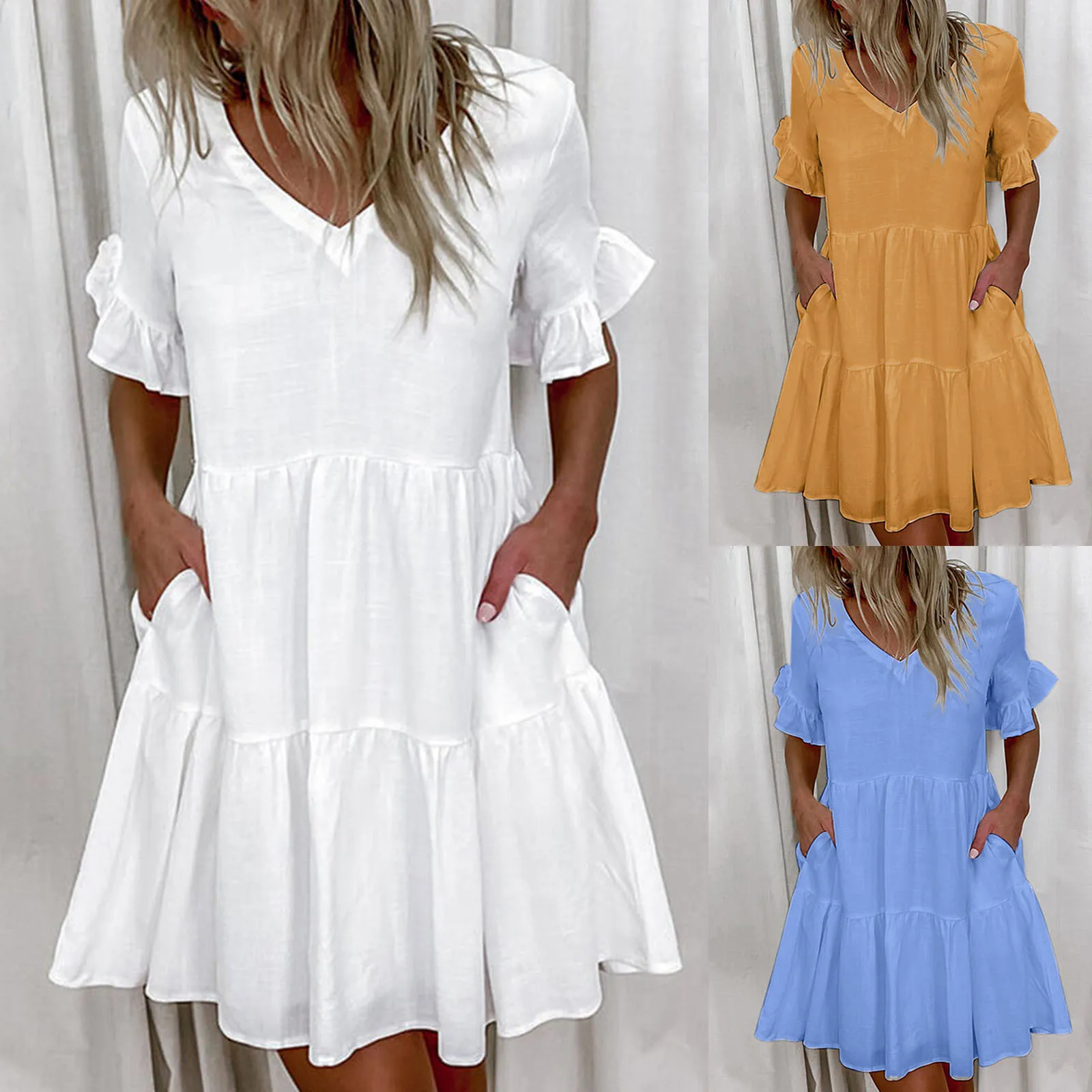 Women Pleated Dress Elegant Casual Party Beach Vintage Mini Dress 2023 Summer Ruffles Sleeve Bohemian Sundress Vestidos Robe
Women Pleated Dress Elegant Casual Party Beach Vintage Mini Dress 2023 Summer Ruffles Sleeve Bohemian Sundress Vestidos Robe