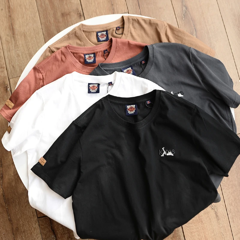 Summer New American Retro Short-sleeved O-neck Letter Printed T-shirt Men's Fashion Simple 100% Cotton Washed Casual Sport Tops
Summer New American Retro Short-sleeved O-neck Letter Printed T-shirt Men's Fashion Simple 100% Cotton Washed Casual Sport Tops