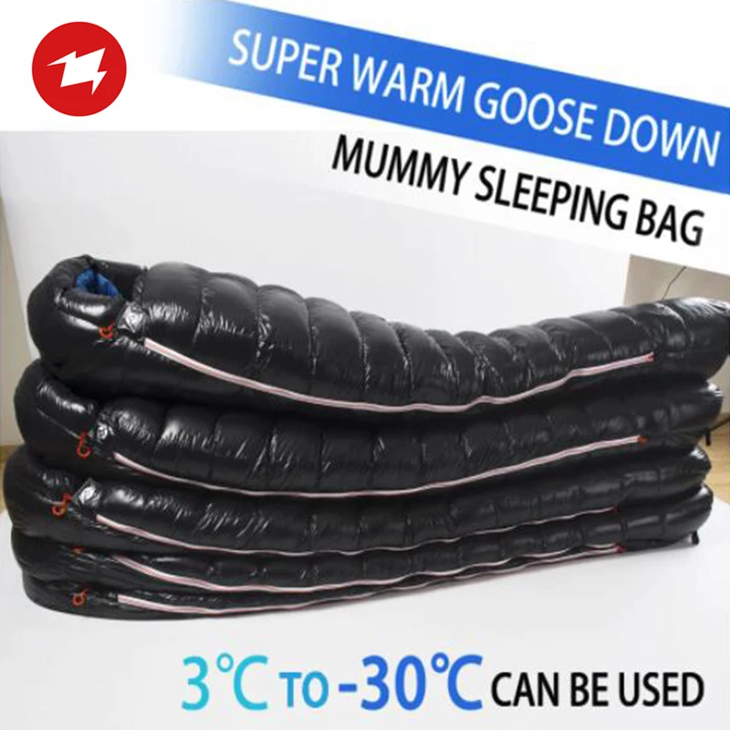 

AEGISMAX G1-G3 Outdoor White Goose Down Mummy Camping Sleeping Bag Cold Winter Ultralight Baffle Design Camping Splicing FP800