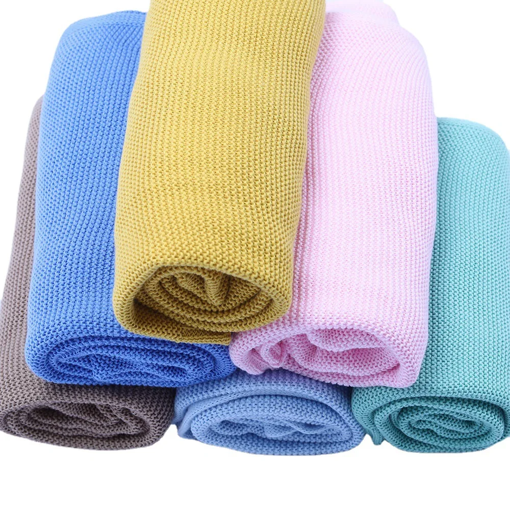 

Multi-functional 100% Cotton Blanket Knitted Napping Blanket Adult Couch Blanket Child Cover Napping Sofa Throw TV Blankets