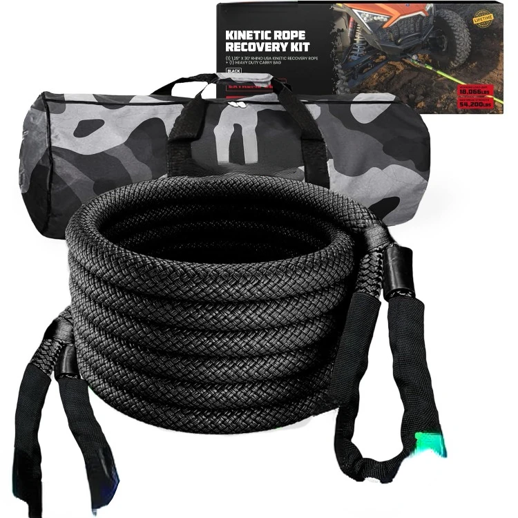 USA Kinetic Recovery Tow Rope (1.25" x30') Heavy Duty Offroad Snatch Strap for Diesel Truck, Tractor, Heavy Equipment
USA Kinetic Recovery Tow Rope (1.25" x30') Heavy Duty Offroad Snatch Strap for Diesel Truck, Tractor, Heavy Equipment