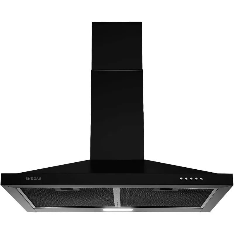 

Black Range Hood 30 inch,Wall Mount Range Hood 30 inch with Ducted/Ductless Convertible,Vent Hoods in Black