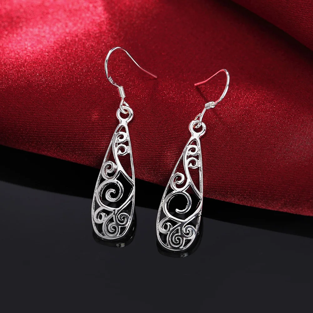 Hot sale 925 Sterling Silver Carved drop shape Earrings Women fashion Jewelry Christmas Gifts party vintage long earrings
Hot sale 925 Sterling Silver Carved drop shape Earrings Women fashion Jewelry Christmas Gifts party vintage long earrings