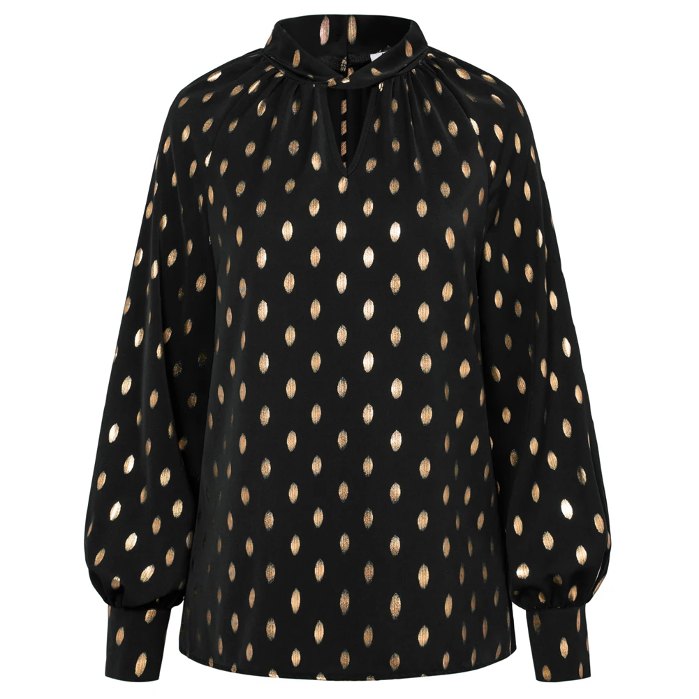 KK Women Blouses And Shirts Dot Printing Retro Hot Stamping Blouse Long Lantern Sleeve Knotted Neck Pullover Tops Ropa Mujer
KK Women Blouses And Shirts Dot Printing Retro Hot Stamping Blouse Long Lantern Sleeve Knotted Neck Pullover Tops Ropa Mujer
