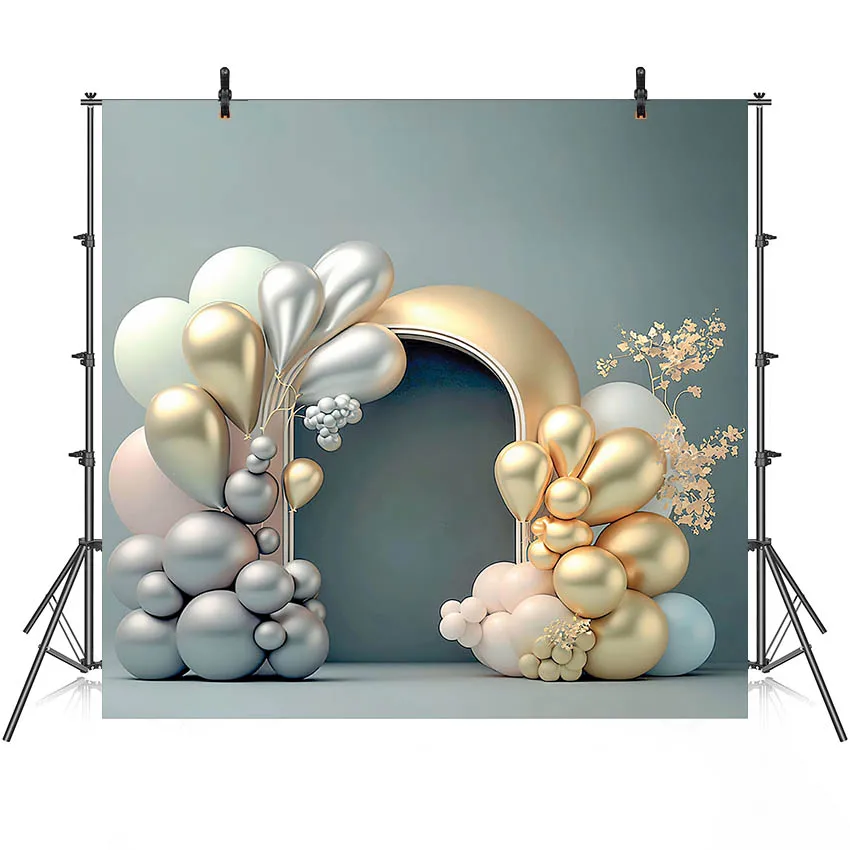 

Фон для фотосъемки Mehofond Золотой Серебряный дверь с аркой воздушный шар Декор для детей день рождения торт Smah фон для фотосъемки в студии
