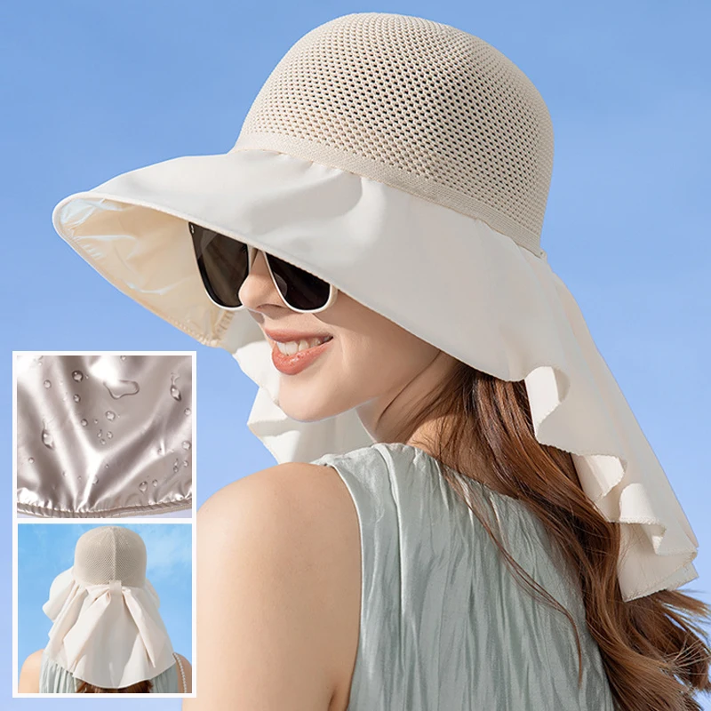 Large Brim Shawl Sun Hats Women Hollow Out Top Bucket Hats Summer Neck Protection Anti-Uv Sunscreen Visor Caps Korean Beach Cap
Large Brim Shawl Sun Hats Women Hollow Out Top Bucket Hats Summer Neck Protection Anti-Uv Sunscreen Visor Caps Korean Beach Cap