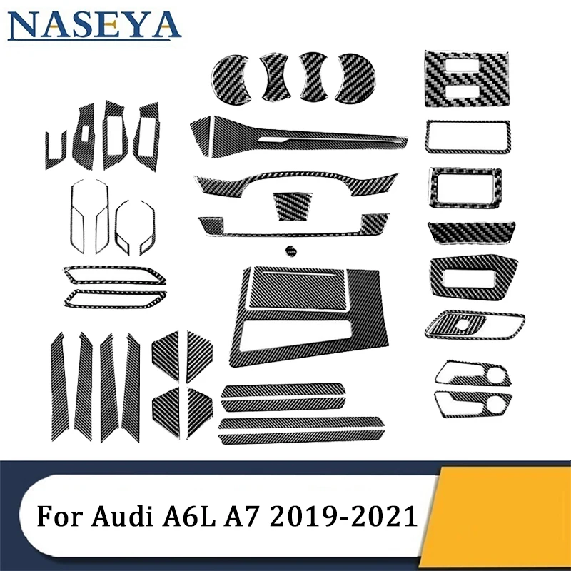 Черные наклейки из углеродного волокна для Audi A6L A7 2019 2020 2021, обшивка, молдинги для салона автомобиля, декоративные аксессуары
Черные наклейки из углеродного волокна для Audi A6L A7 2019 2020 2021, обшивка, молдинги для салона автомобиля, декоративные аксессуары