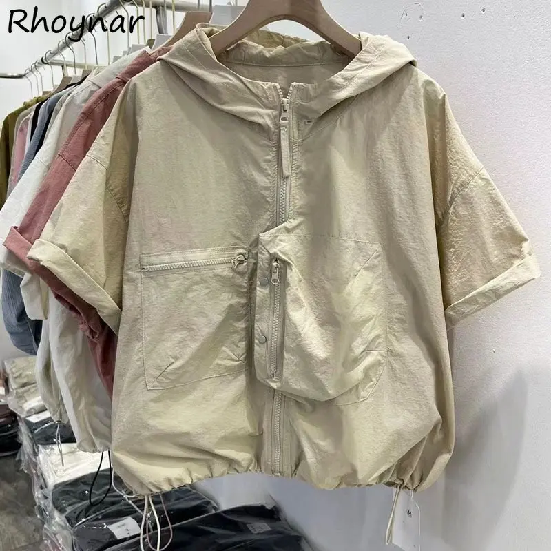 Hooded Jackets Women Short-sleeve Preppy Style Loose Zip-up Summer Sporty Leisure Personality Y2k Young Simple Sweet Breathable
Hooded Jackets Women Short-sleeve Preppy Style Loose Zip-up Summer Sporty Leisure Personality Y2k Young Simple Sweet Breathable