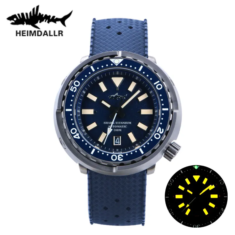 

Heimdallr Men's Titanium Tuna Can Diving Watch Sapphire Grey Retro Texture Dial NH35 Mechanical Movement 20Bar Waterproof Lume