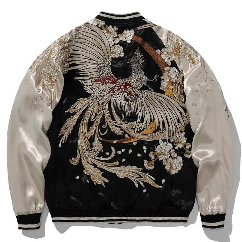 Men's New Classic Sukajan Souvenir Jacket Phoenix Sakura Tiger Embroidered Loose Coats Hip Hop Streetwear High Street Blue
Men's New Classic Sukajan Souvenir Jacket Phoenix Sakura Tiger Embroidered Loose Coats Hip Hop Streetwear High Street Blue