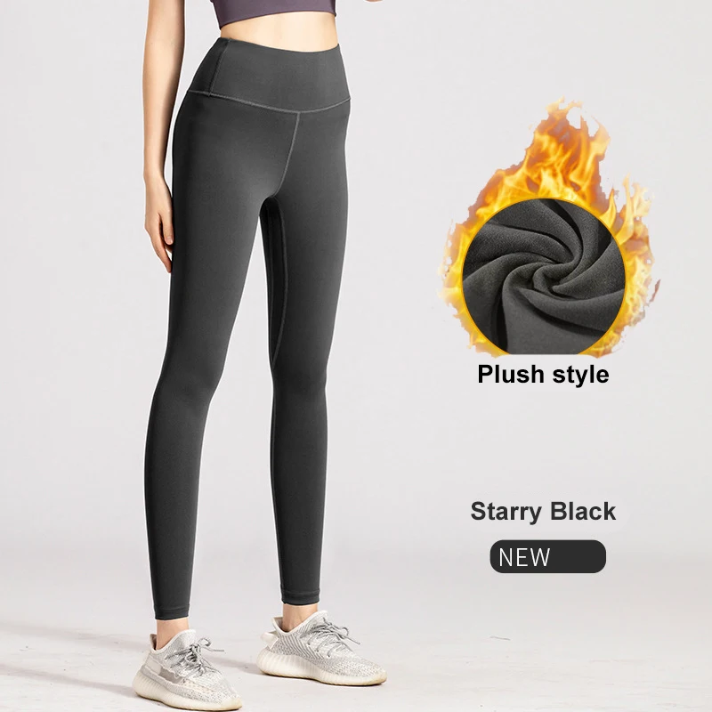 

Autumn Winter Plush Yoga Pant Brushed and Warm Peach Buttocks Pants Slim Fit High Waisted Running Fitness and Sports Tight Pants