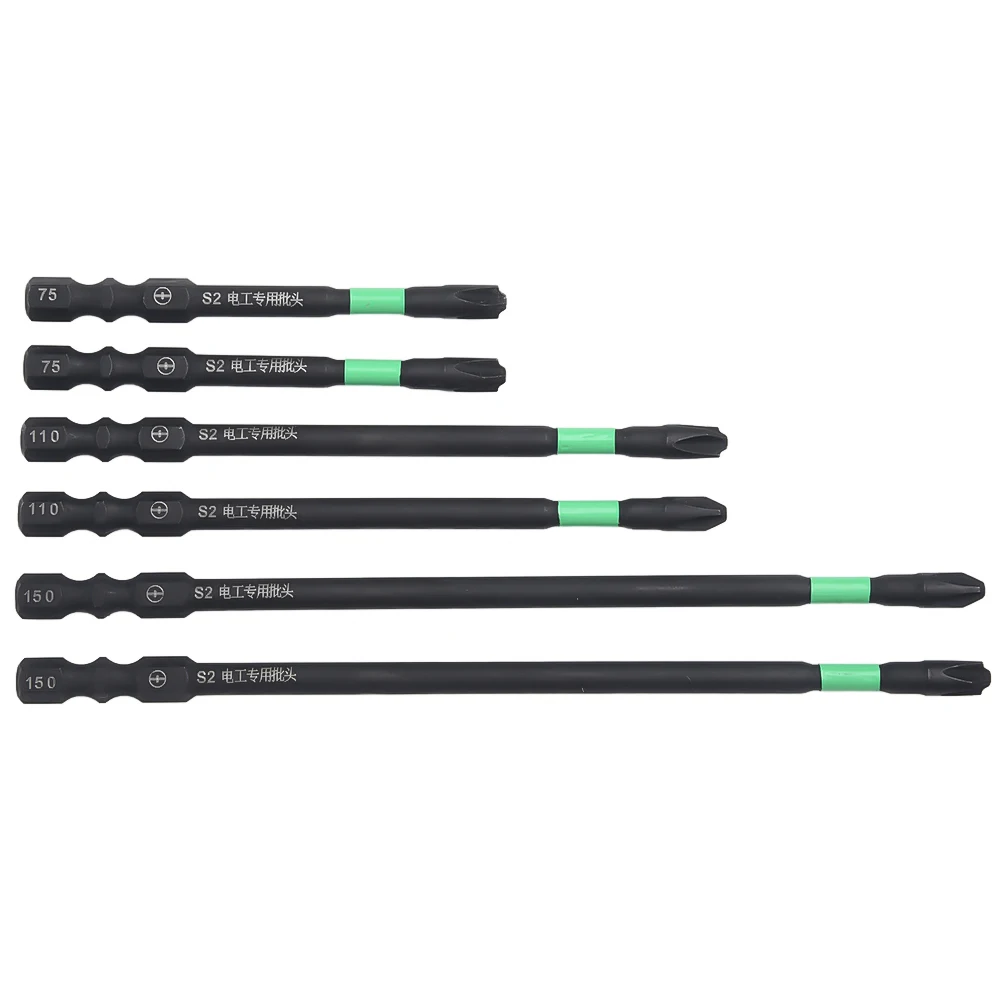 6pcs 75-150mm Magnetic Special Slotted Cross Screwdriver Bit Alloy Steel Batch Head Electrician FPH2 For Socket Switch Hand Tool
6pcs 75-150mm Magnetic Special Slotted Cross Screwdriver Bit Alloy Steel Batch Head Electrician FPH2 For Socket Switch Hand Tool