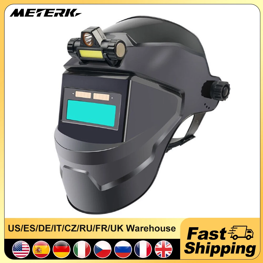 Meterk Automatic Dimming Welding Facemask Large View Color Auto Darkening Welding Resistant for Arc Welding Grinding Cutting 
Meterk Automatic Dimming Welding Facemask Large View Color Auto Darkening Welding Resistant for Arc Welding Grinding Cutting