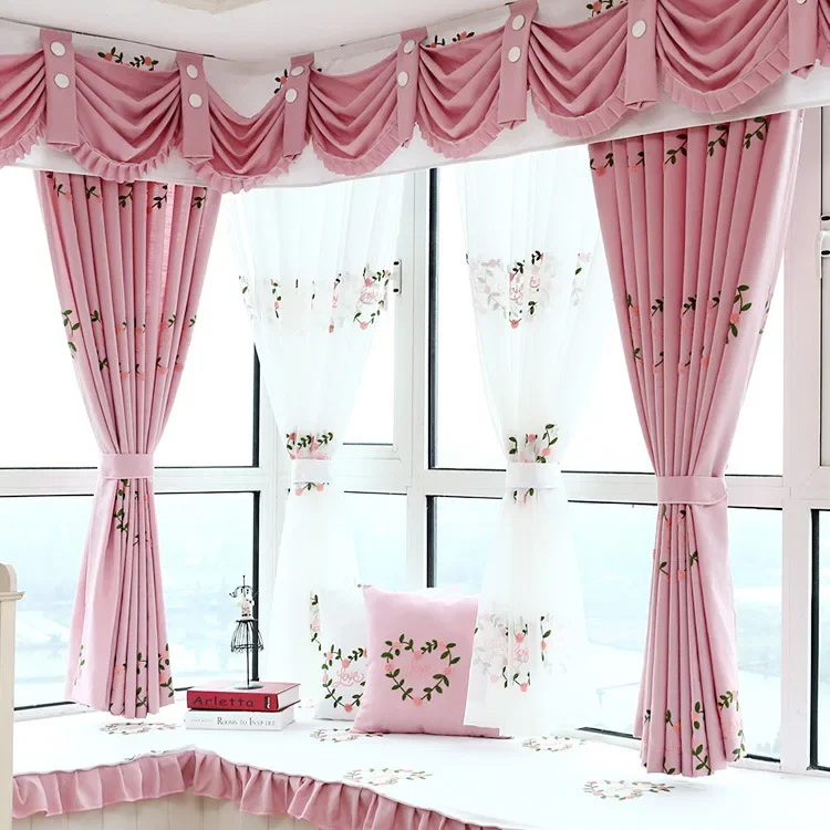 Pastoral Embroidered Curtains for Living Dining Room Bedroom Warm Pink Princess Window Finished Product Fresh Bay Customization
Pastoral Embroidered Curtains for Living Dining Room Bedroom Warm Pink Princess Window Finished Product Fresh Bay Customization