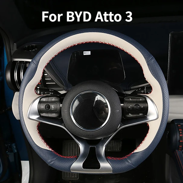 

Ultrafine Fiber Leather Hand Sewing DIY Car Steering Wheel Cover Steering-wheel Covers For BYD Atto 3 EV 2022 2023