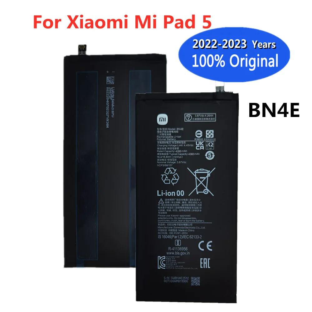 New 100% Original Xiao Mi 4360mAh BN4E Phone Replacement Battery For Xiaomi Mi Pad 5 Pad5 Tablet Rechargeable Batteries
New 100% Original Xiao Mi 4360mAh BN4E Phone Replacement Battery For Xiaomi Mi Pad 5 Pad5 Tablet Rechargeable Batteries