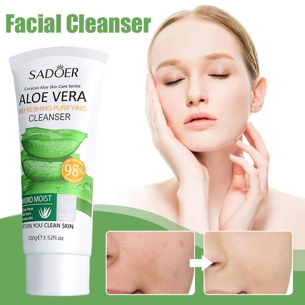 

Aloe Vera Facial Cleanser Refreshing Clear And Moisturizing Tone Skin Care Product Soothe Repair Soften Hydrating Skin Impr Q8N6