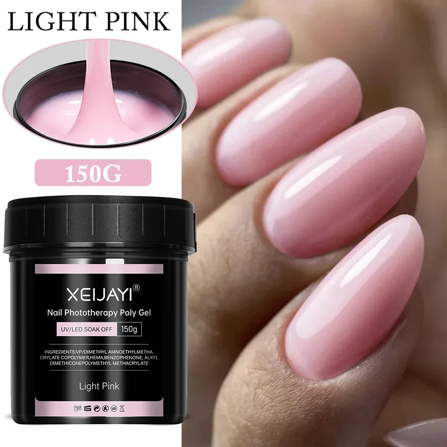 

150g Nail Extension Gel Jelly White Pink Clear Gel Nail Polish Fast Extending UV Nail Hard Gels Soak Off Gel Varnish