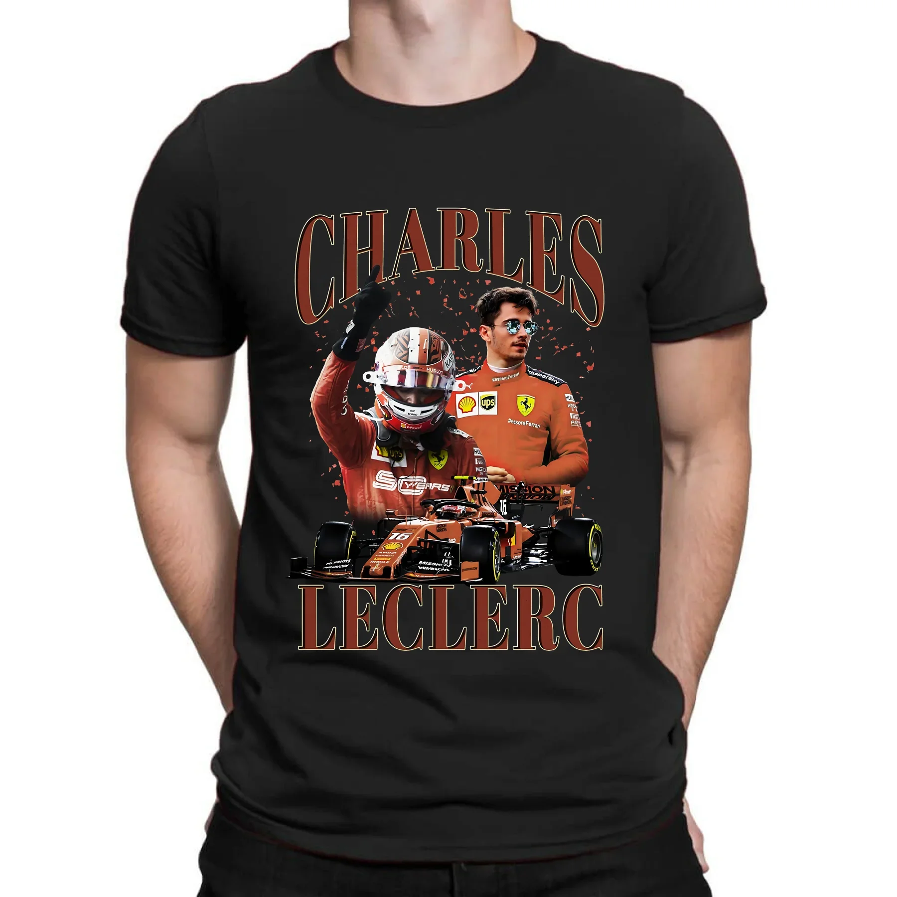 

Amazing Male T Shirt Casual Oversized Charles Leclerc Victory Classic Essential T-shirt Men T-shirts Graphic Streetwear S-3XL