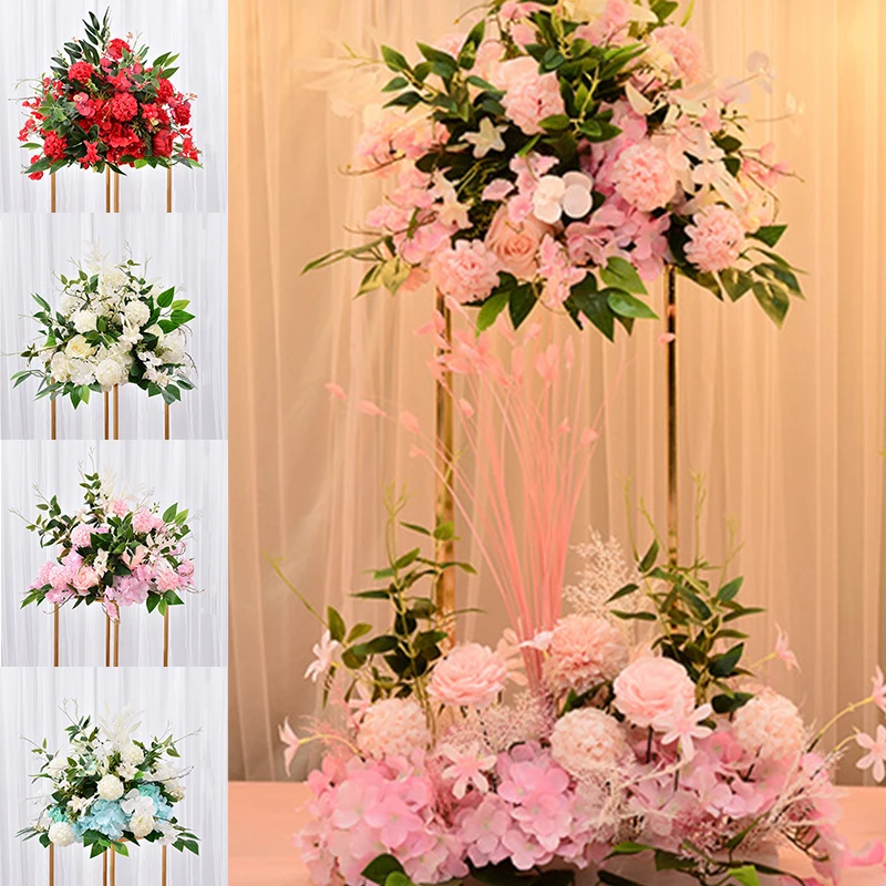 

Artificial Flower Table Centerpiece Decor Wedding Backdrop Silk Flower Ball Road Lead Floral Wedding Decoration Event Party Prop