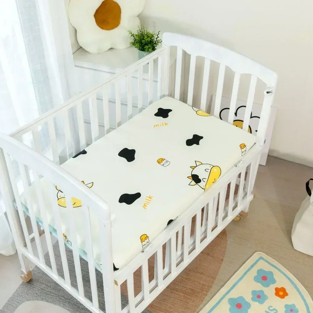 

50*90cm Crib Fitted Sheets Soft Baby Bed Mattress Covers Print Newborn Toddler Bedding Set Kids Mini Cot Sheets Cotton