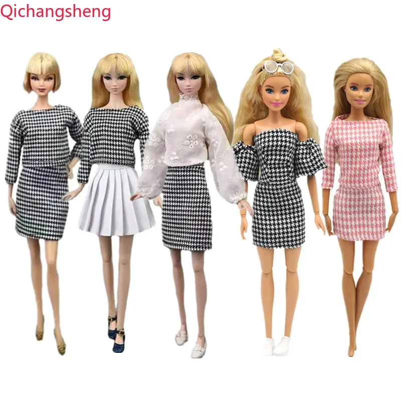 Fashion Houndstooth Style 1/6 Doll Outfit For Barbie Clothes Set Long Sleeve Shirt Skirt Puff Sleeve Top 11.5" Dolls Accessories
Fashion Houndstooth Style 1/6 Doll Outfit For Barbie Clothes Set Long Sleeve Shirt Skirt Puff Sleeve Top 11.5" Dolls Accessories