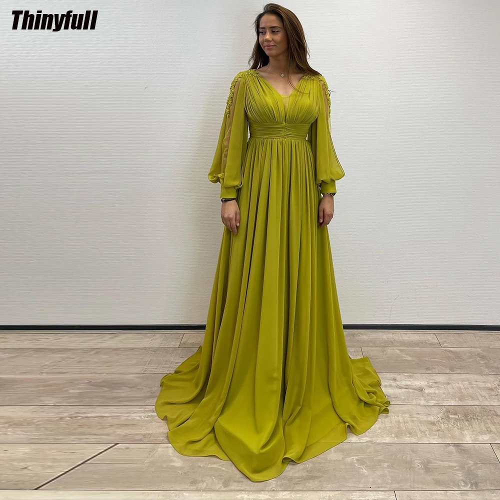 Thinyfull A-line Evening Dresses V-neck Long Sleeves Appliques Prom Dress Floor Length 2024 Formal Occasion Gown Robe De Soirée
Thinyfull A-line Evening Dresses V-neck Long Sleeves Appliques Prom Dress Floor Length 2024 Formal Occasion Gown Robe De Soirée