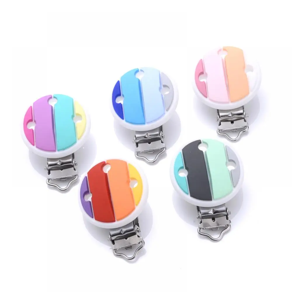 1Pcs Food Grade Silicone Clips Mixed Color Teether Pacifier Clip For Teething Molar Toys Accessory DIY Baby Nipples Chain Making
1Pcs Food Grade Silicone Clips Mixed Color Teether Pacifier Clip For Teething Molar Toys Accessory DIY Baby Nipples Chain Making