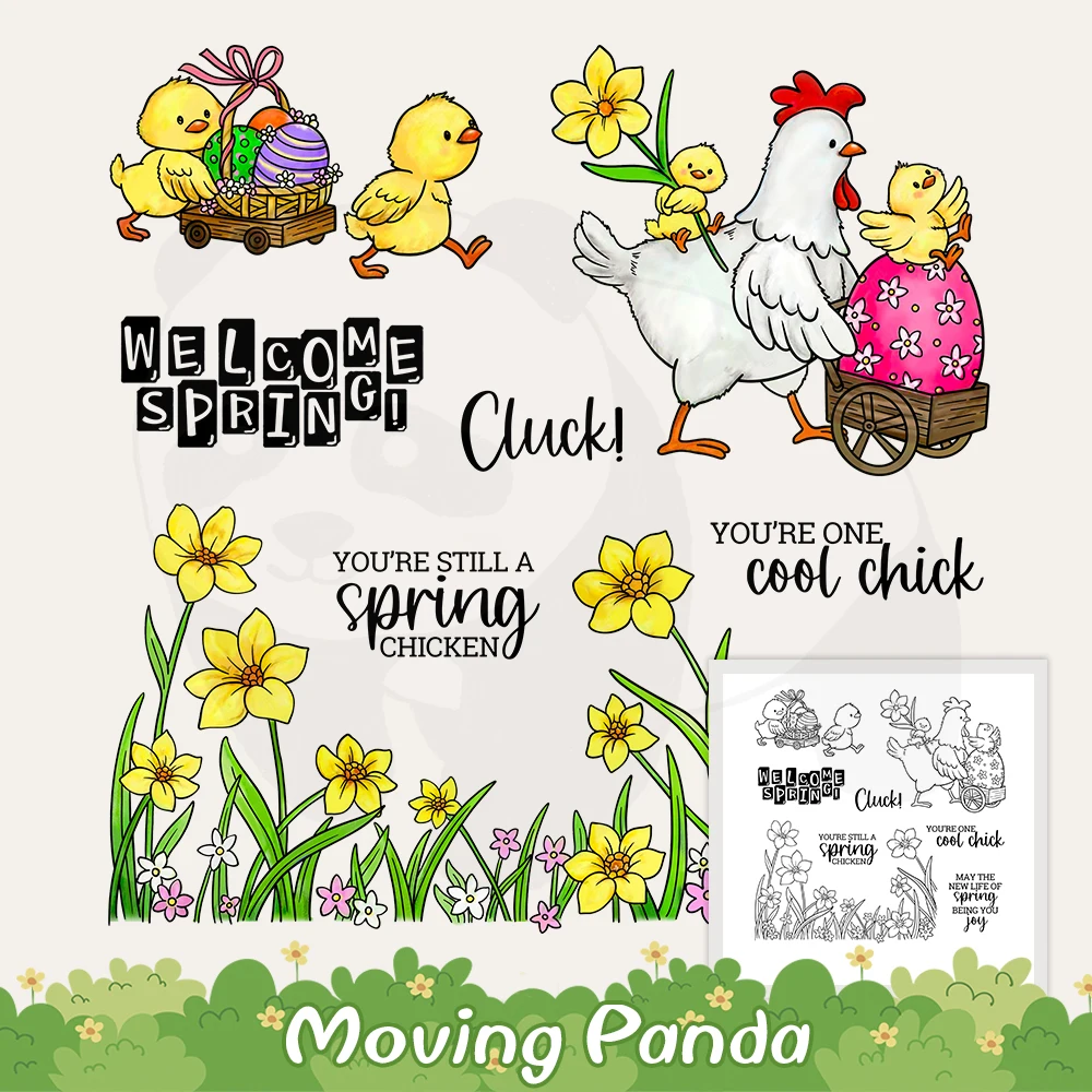 Happy Easter Eggs Chicken Cutting Dies Clear Stamp Spring Flowers DIY Scrapbooking Metal Dies Silicone Stamp For Cards Crafts 
Happy Easter Eggs Chicken Cutting Dies Clear Stamp Spring Flowers DIY Scrapbooking Metal Dies Silicone Stamp For Cards Crafts