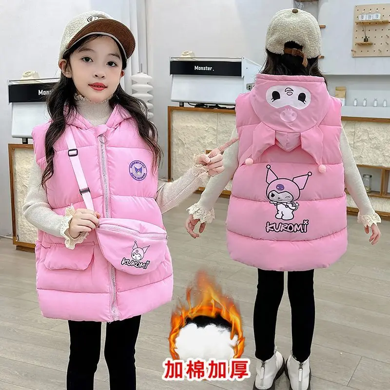 Sanrio Kuromi Kids Sleeveless Vest Girl Thickened Hooded Vest Anime Figuret Autumn Winter Warm Tops Children's Clothes New Style
Sanrio Kuromi Kids Sleeveless Vest Girl Thickened Hooded Vest Anime Figuret Autumn Winter Warm Tops Children's Clothes New Style