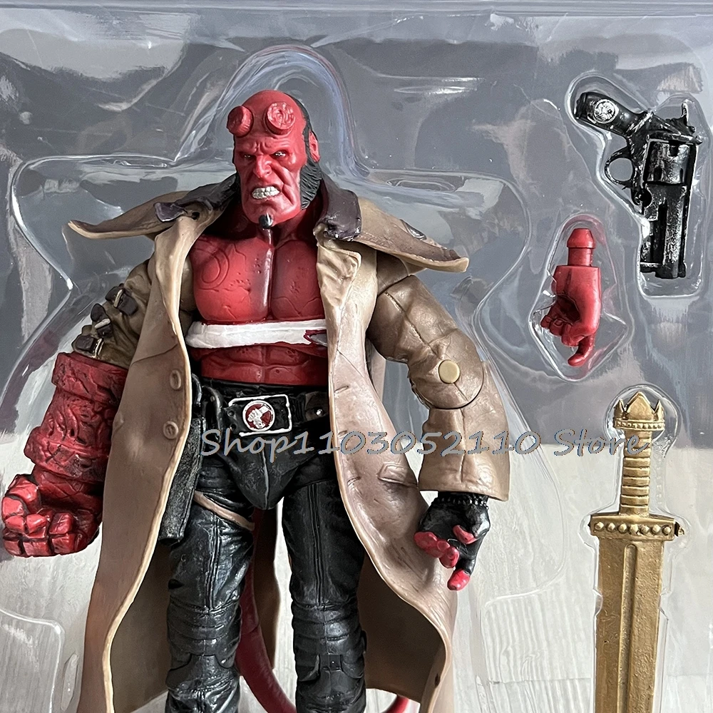 Mezco Hellboy figura de acción de PVC ropa Real Goloen película del ejército Hellboy Samaritan modelo muñeca de juguete regalo de Navidad Mezco Hellboy figura de acción de PVC ropa Real Goloen película del ejército Hellboy Samaritan modelo muñeca de juguete regalo de Navidad