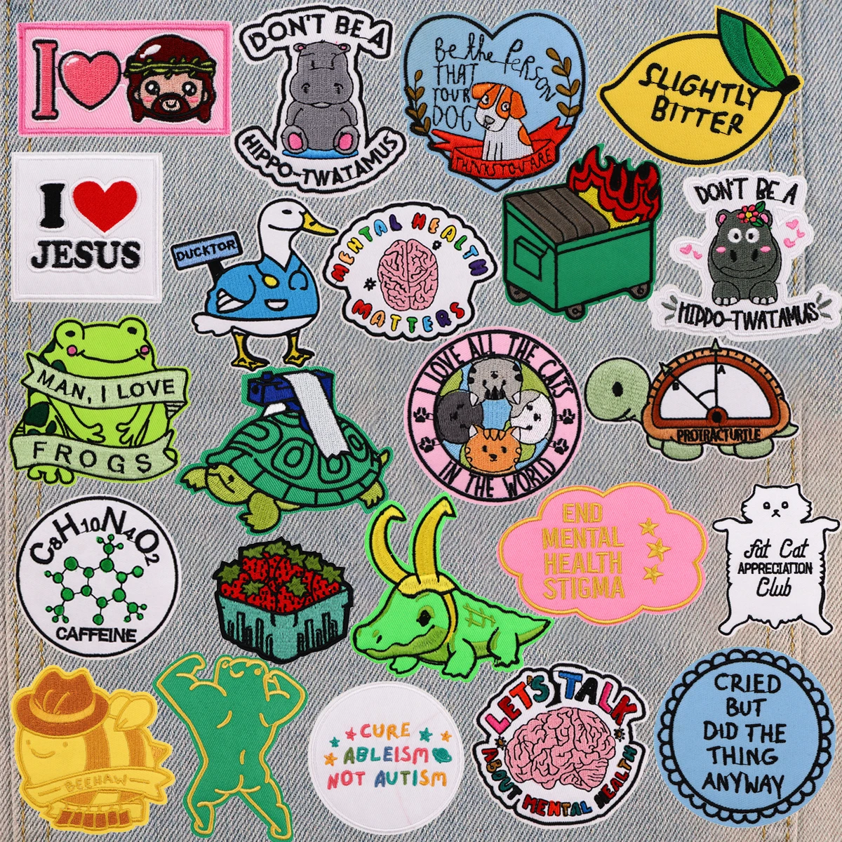 

I love Jesus Badges On Backpack Patches for Clothes Cartoon Animals Embroidery Appliques Clothing Accessories Ironing Stickers