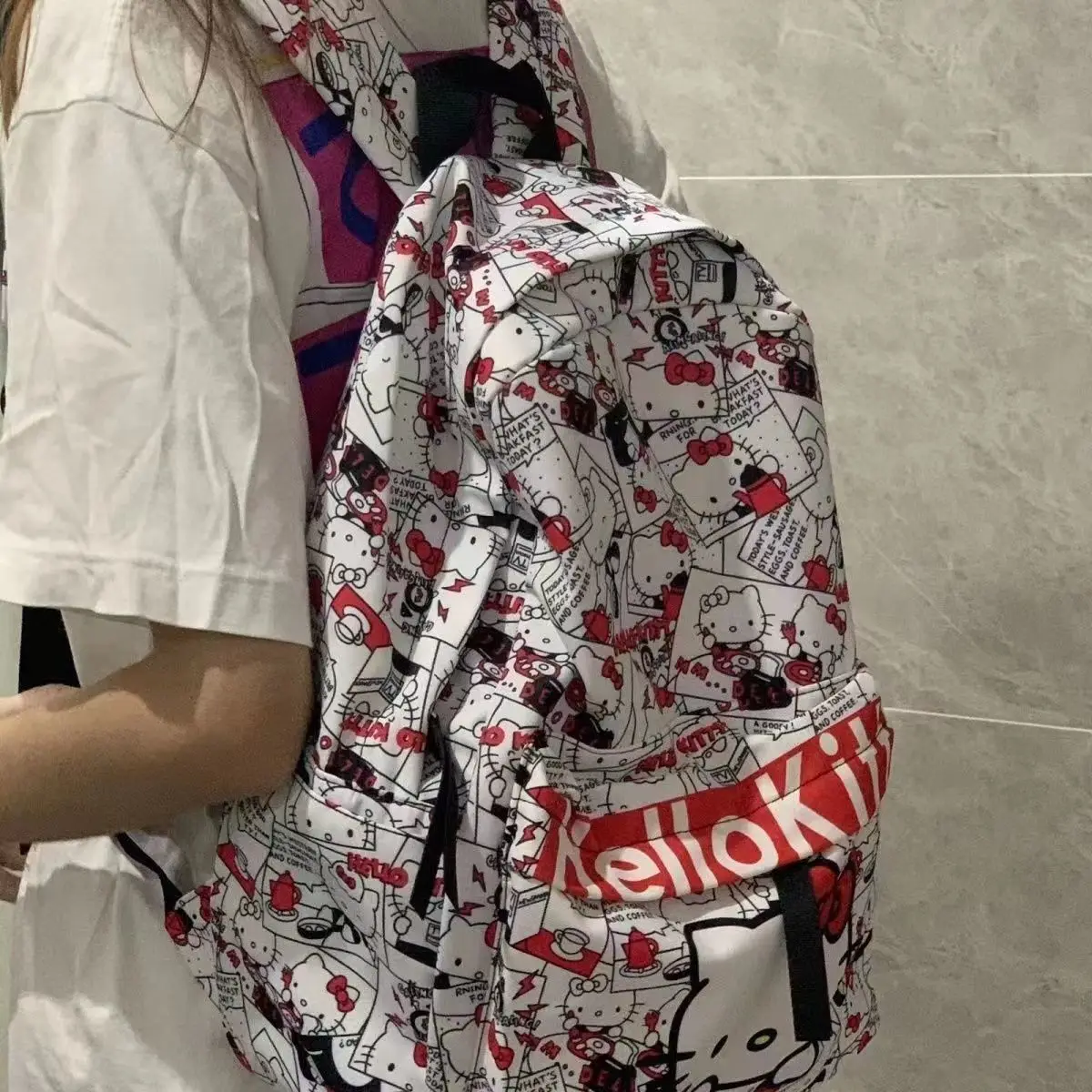 New Hello Kitty Schoolbag Sanrio Fashion Graffiti Backpack Large Capacity Cute Lightweight Shoulders Bag Student Knapsack
New Hello Kitty Schoolbag Sanrio Fashion Graffiti Backpack Large Capacity Cute Lightweight Shoulders Bag Student Knapsack