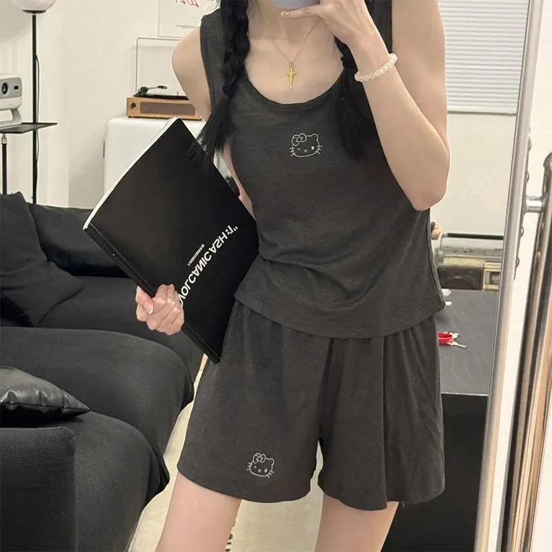 2Pcs Kawaii Sanrio Anime Vest Shorts Cute Hello Kitty Kuromi Pochacco Cartoon with Cotton Pad Home Clothing Set Gifts for Girls
2Pcs Kawaii Sanrio Anime Vest Shorts Cute Hello Kitty Kuromi Pochacco Cartoon with Cotton Pad Home Clothing Set Gifts for Girls