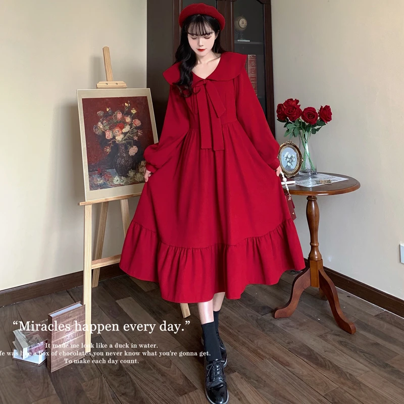 Elegant Cotton Long Dresses For Women 2023 Female Large Size Autumn Winter White Doll Collar Red Christmas Ruffles Vestidos Robe
Elegant Cotton Long Dresses For Women 2023 Female Large Size Autumn Winter White Doll Collar Red Christmas Ruffles Vestidos Robe