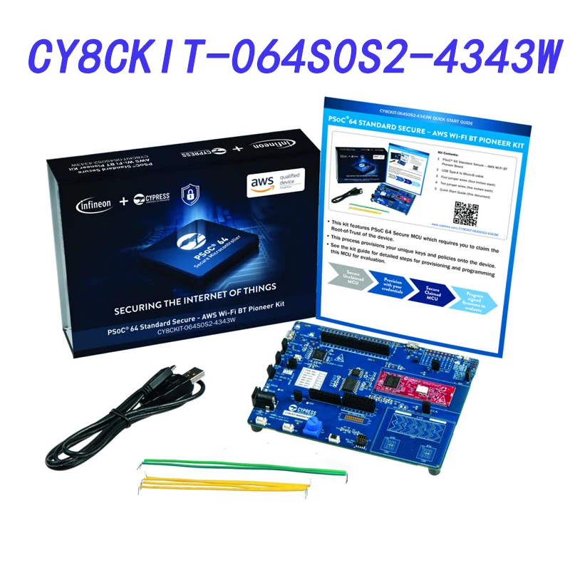 CY8CKIT-064S0S2-4343W набор для разработки, CYS0644ABZI-S2D44/CYW4343W, PSoC 64 standard security-AWS Wi-Fi BT Pioneer Board
CY8CKIT-064S0S2-4343W набор для разработки, CYS0644ABZI-S2D44/CYW4343W, PSoC 64 standard security-AWS Wi-Fi BT Pioneer Board
