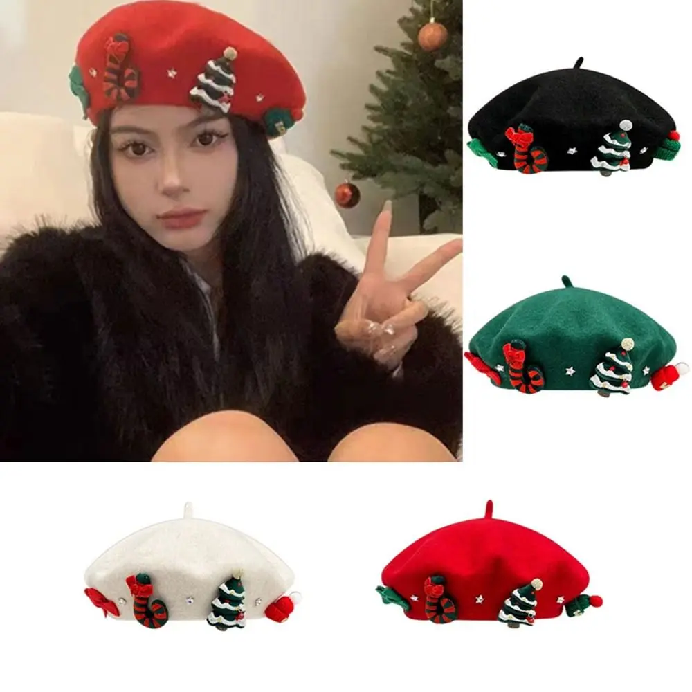 Wool Christmas Beret Hat Fashion Solid Color Winter Warm Winter Painter Hats Without eaves Wool Beanie Cap Women Girls
Wool Christmas Beret Hat Fashion Solid Color Winter Warm Winter Painter Hats Without eaves Wool Beanie Cap Women Girls